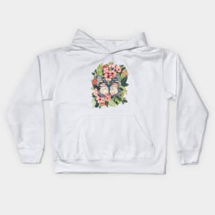 Butterfly in Flowers 3 Kids Hoodie